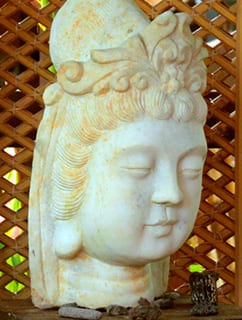 Asian sculpture in zen garden